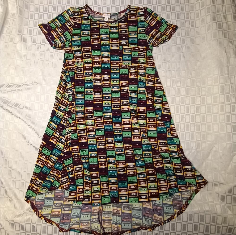 LuLaRoe Retro Music Cassette Tape Print Carly women's size M